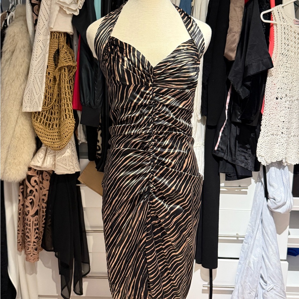 Betsey Johnson Black and Cream Backless Dress